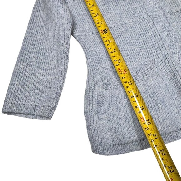 Vintage Prada Wool Cardigan SZ 6 Blue Fitted Preppy Luxury Old Money Preppy - Picture 11 of 12
